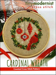 Cardinal Wreath By The Tiny Modernist Counted Cross Stitch Pattern