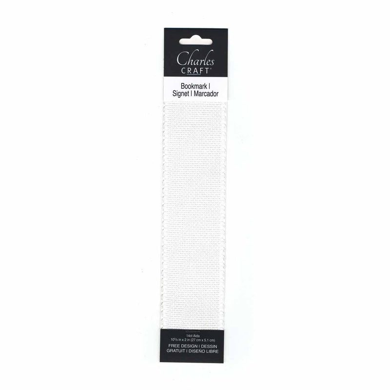 White Aida 14 Bookmark with Scalloped Edges From Charles Craft