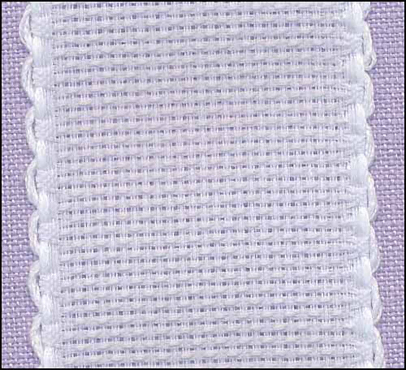 White Aida 14 Bookmark with Scalloped Edges From Charles Craft