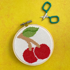 Cherries By Mary Engelbreit Counted Cross Stitch Diy Kit From Spot Colors