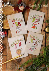 Christmas Postcards By Madame Chantilly Counted Cross Stitch Pattern