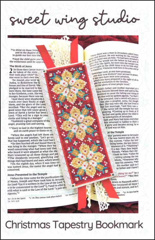 Christmas Tapestry Bookmark by Sweet Wing Studio Counted Cross Stitch Pattern