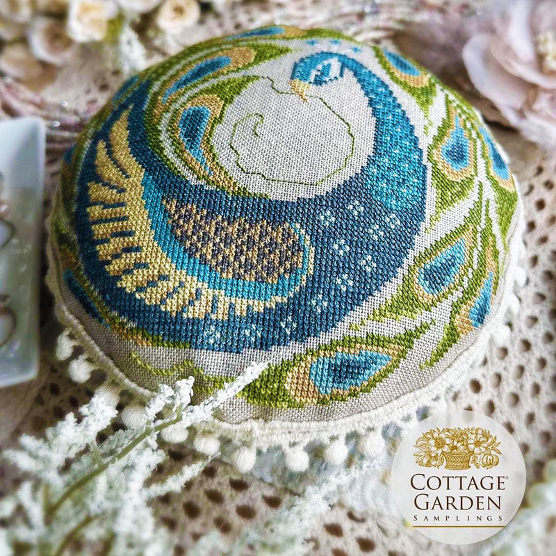 Peacock Pin Cushion by Cottage Garden Samplings Counted Cross Stitch Pattern