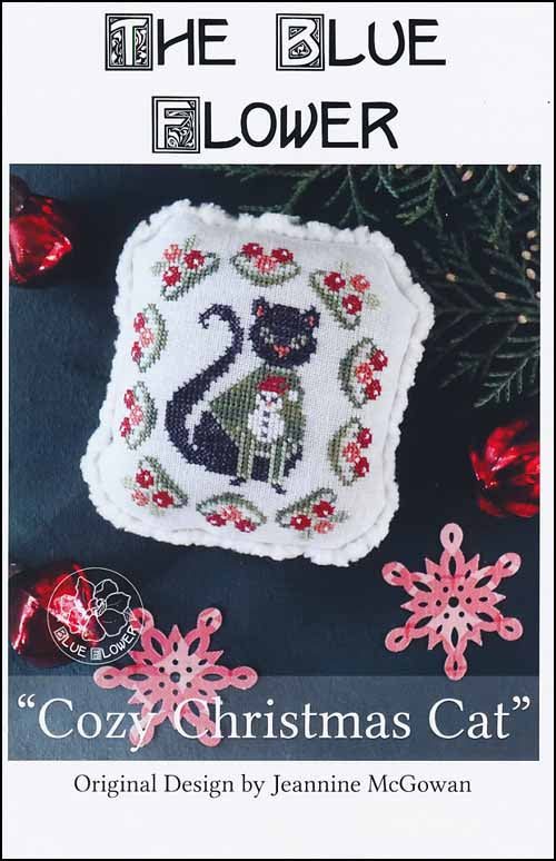 Cozy Christmas Cat by The Blue Flower Counted Cross Stitch Pattern