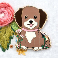 Daisy Puppy Magnetic Needle Minder by Flamingo Toes