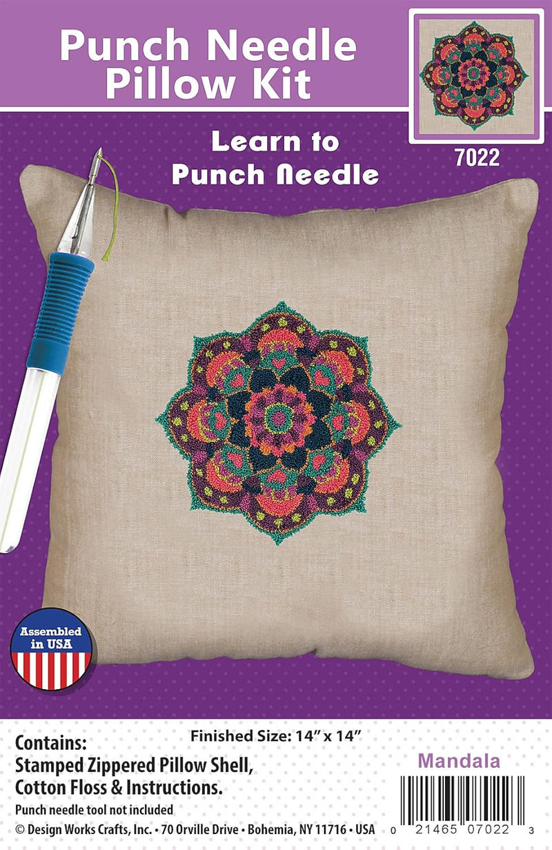 Mandala Punch Needle Pillow Kit By Design Works