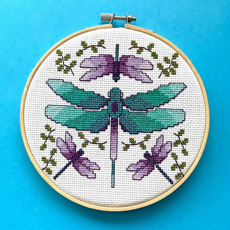 Dragonflies Counted Cross Stitch Diy Kit From Spot Colors