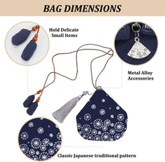 Lotus Leaf Sashiko Coin Purse Sashiko Kit for Beginners Japanese Sashiko Embroidery DIY Kit with Instructions