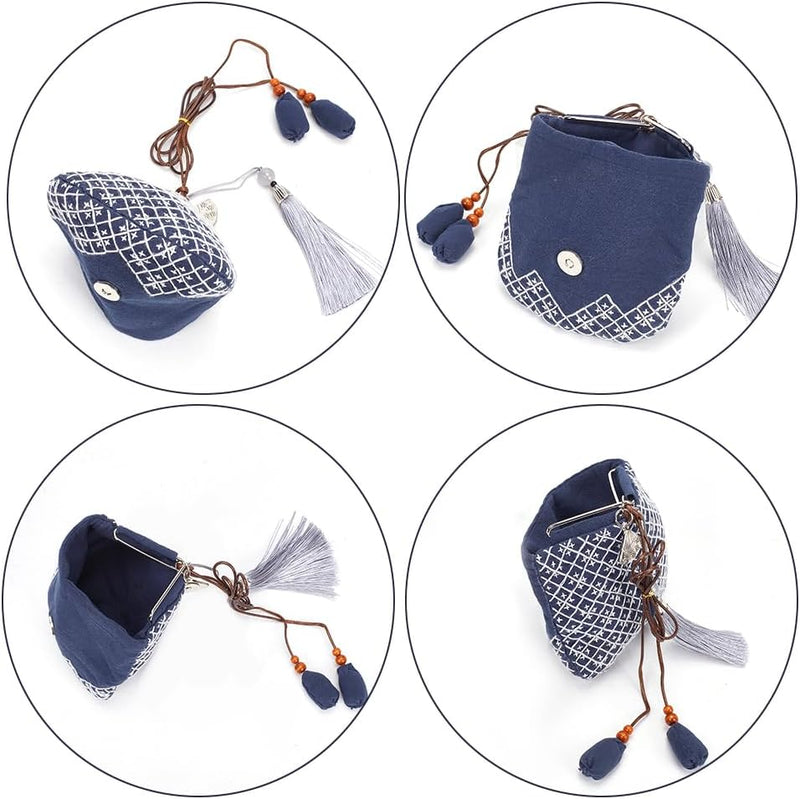 Snow Sashiko Coin Purse Sashiko Kit for Beginners Japanese Sashiko Embroidery DIY Kit with Instructions