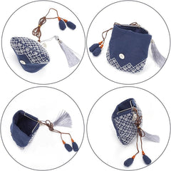 Snow Sashiko Coin Purse Sashiko Kit for Beginners Japanese Sashiko Embroidery DIY Kit with Instructions