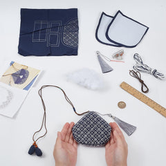 Snow Sashiko Coin Purse Sashiko Kit for Beginners Japanese Sashiko Embroidery DIY Kit with Instructions