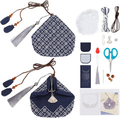 Snow Sashiko Coin Purse Sashiko Kit for Beginners Japanese Sashiko Embroidery DIY Kit with Instructions