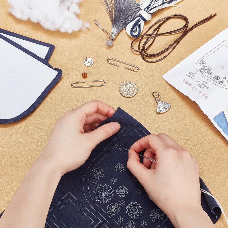 Snow Flakes Sashiko Coin Purse Sashiko Kit for Beginners Japanese Sashiko Embroidery DIY Kit with Instructions