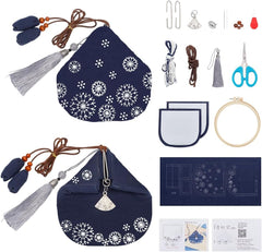 Snow Flakes Sashiko Coin Purse Sashiko Kit for Beginners Japanese Sashiko Embroidery DIY Kit with Instructions