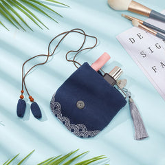 Waves Sashiko Coin Purse Sashiko Kit for Beginners Japanese Sashiko Embroidery DIY Kit with Instructions