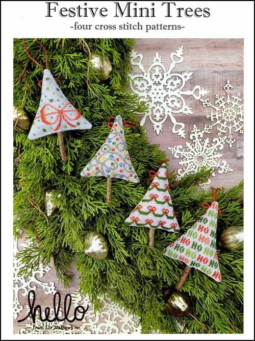 Festive Mini Trees by Hello by Liz Mathews Counted Cross Stitch Pattern (Copy)