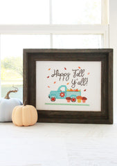 Happy Fall Y'all Paper Counted Cross Stitch Pattern by Flamingo Toes