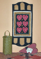 Homespun Hearts Punch Needle Pattern from Linda Myers Designs