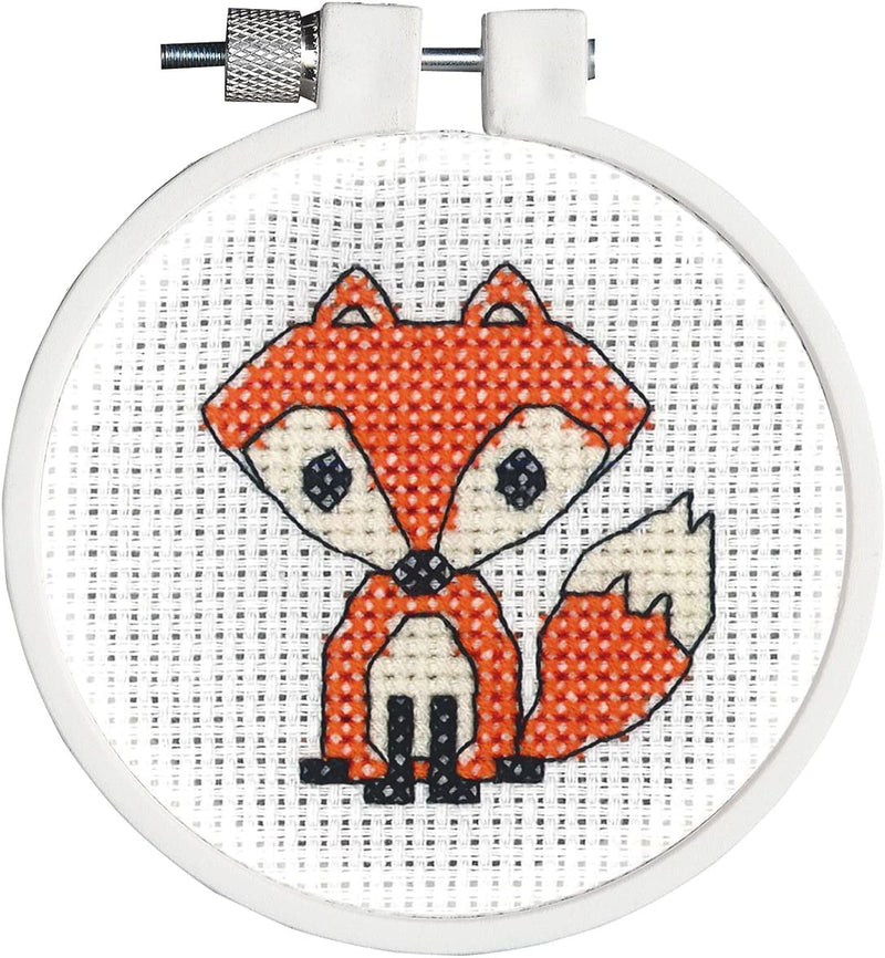 The FOX Janlynn/Kid Stitch Mini Counted Cross Stitch Kit 3" Round