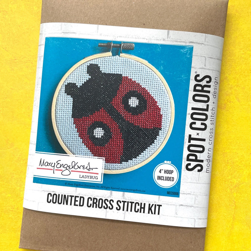 Ladybug By Mary Engelbreit Counted Cross Stitch Diy Kit From Spot Colors