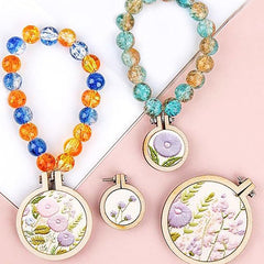 Mini Wood Embroidery Hoop Pendant Ornament Decoration-0.98 inch diameter