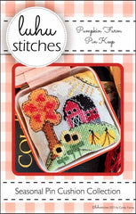 Pumpkin Farm Pinkeep Part of Seasonal Pin Cushion Series by Lulu Stitches Counted Cross Stitch Pattern