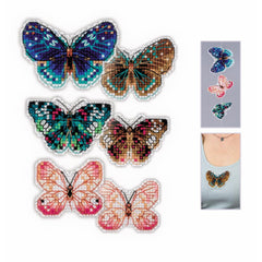 SOARING BUTTERFLIES Plastic Canvas Kit 3/Pkg by Riolis Counted Cross Stitch Kit