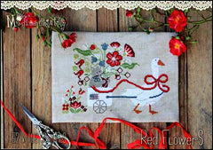 Red Flowers By Madame Chantilly Counted Cross Stitch Pattern