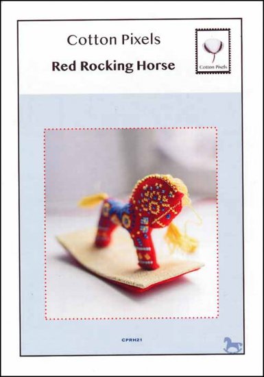 Red Rocking Horse by Cotton Pixels Counted Cross Stitch Pattern