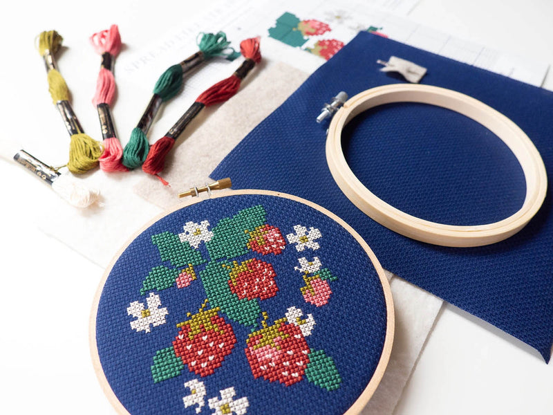 Spread Like Strawberries Cross Stitch Kit from Junebug and Darlin