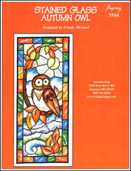 Stained Glass Autumn Owl by Imaginating Counted Cross Stitch Pattern