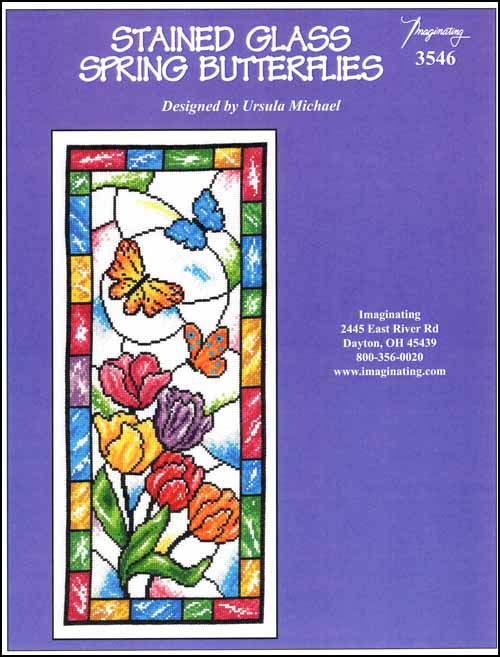 Stained Glass Spring Butterflies by Imaginating Counted Cross Stitch Pattern