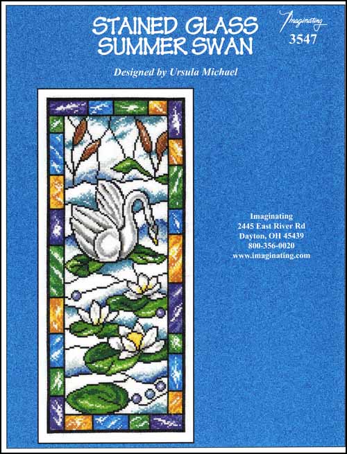 Stained Glass Summer Swan by Imaginating Counted Cross Stitch Pattern