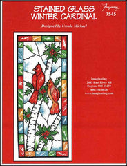 Stained Glass Winter Cardinal by Imaginating Counted Cross Stitch Pattern