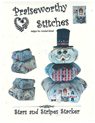 Stars And Stripes Stacker by Praiseworthy Stitches Counted Cross Stitch Pattern