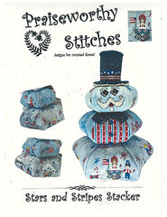 Stars And Stripes Stacker by Praiseworthy Stitches Counted Cross Stitch Pattern