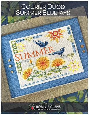 Summer Blue Jays - Courier Duos By Robin Pickens Counted Cross Stitch Pattern