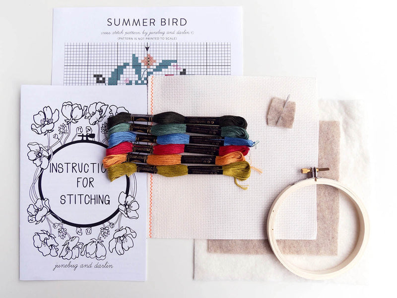 Summer Bird Cross Stitch Kit from Junebug and Darlin