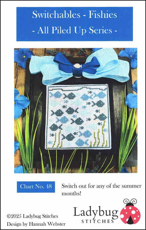 Switchable - Fishies - All Piled Up Series from Ladybug Stitches Counted Cross Stitch Pattern
