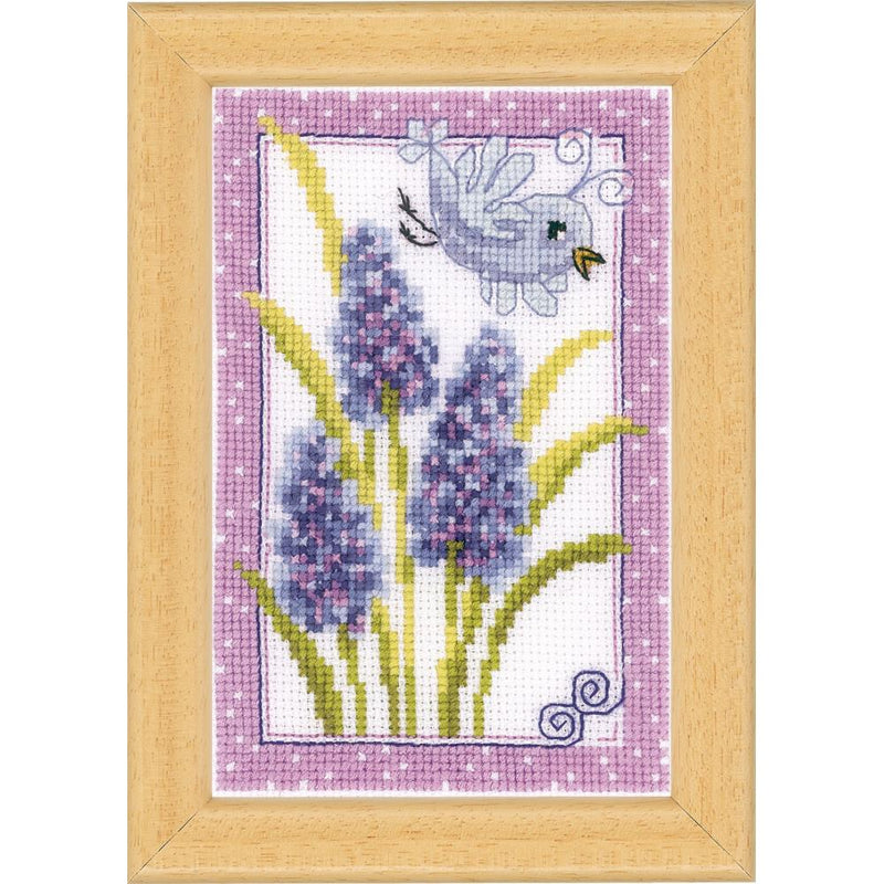 Bird with Wildflowers (18 Count) Miniatures by Vervaco Counted Cross Stitch Kit 4.25 "X6" 3/Pkg