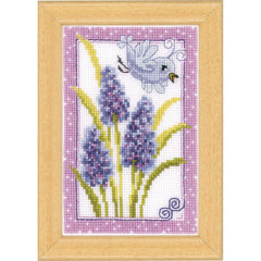 Bird with Wildflowers (18 Count) Miniatures by Vervaco Counted Cross Stitch Kit 4.25 