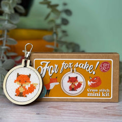 'for Fox Sake!'  Mini Matchbox Cross Stitch Kit Counted Cross Stitch Kit From Craft Kit Company