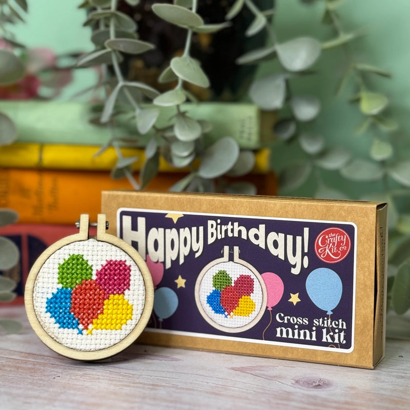 'happy Birthday!' Mini Matchbox Cross Stitch Kit Counted Cross Stitch Kit From Craft Kit Company
