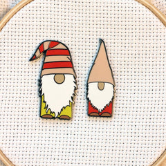 Christmas Gnome Enamel Needle Minder by Snarky Crafter Designs