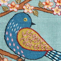 Printed Linen Embroidery Kit Birds & Blossoms  From Corinne Lapierre Limited
