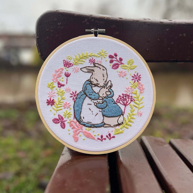 Beatrix Potter - Peter Rabbit & His Mother Embroidery Kit From Craft Kit Company