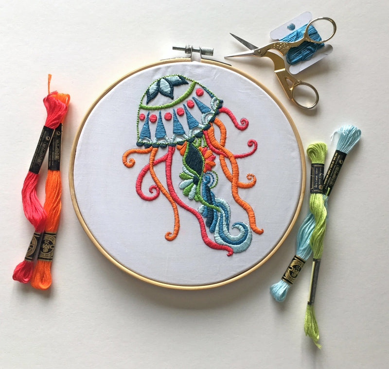 Jellyfish Embroidery Kit By Cinnamon Stitching