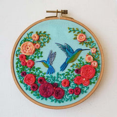Summer Hummingbirds Beginner Hand Embroidery Kit By Jessica Long Embroidery