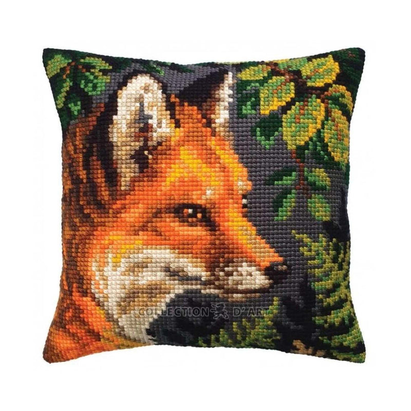 Needlepoint Pillow Kit Fox - Needlepoint Stamped Needlepoint Kit 16x16"