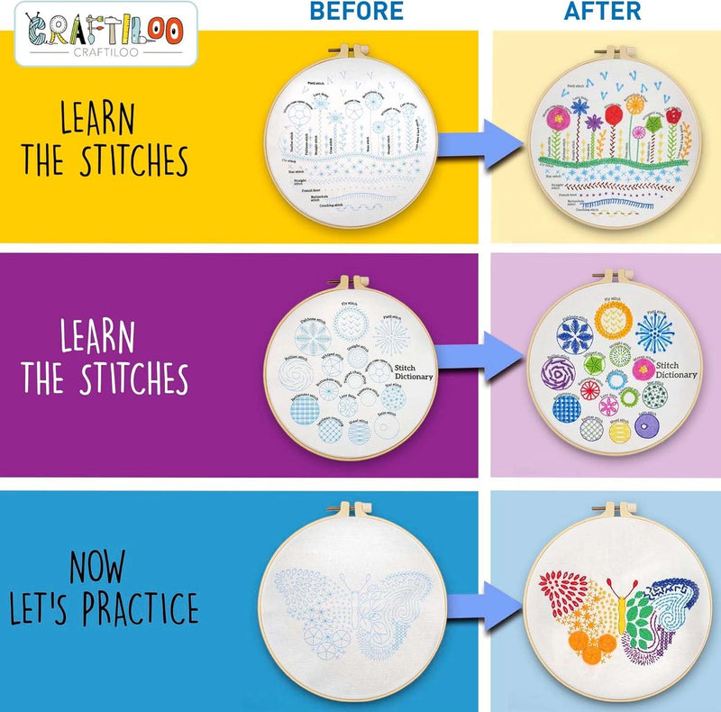 Stitch Dictionary Butterfly Embroidery Kit From Craftiloo